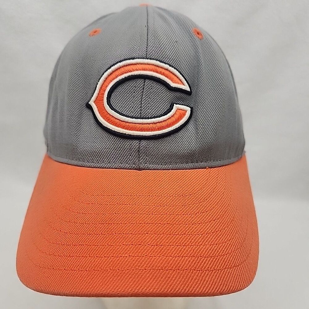 Cap Chicago Bears Reebok NFL Wool Hat Gray Orange Fitted 7 1/2 Team Apparel